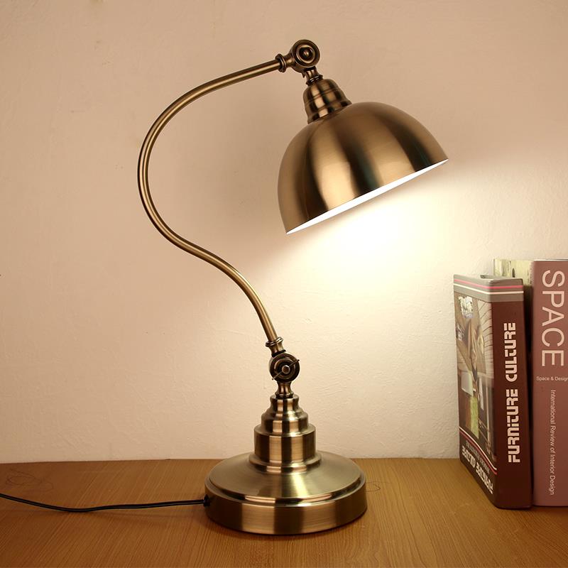 高档美式复古怀台灯欧式客厅卧室床灯头学书桌调光护旧眼节能L生E