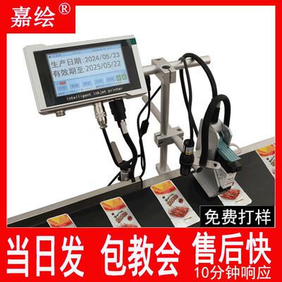嘉绘流水线全自动喷码机袋子纸箱瓶子日期批号流水号配套打码