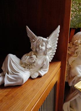 爱丽丝天使复古迎宾大型落地摆件托盘美式家居装饰品法式软装雯沃