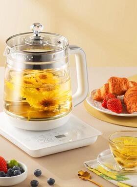 跨镜出口110V养生壶家用煎壶智能玻璃烧水花茶恒温煮茶器小家电