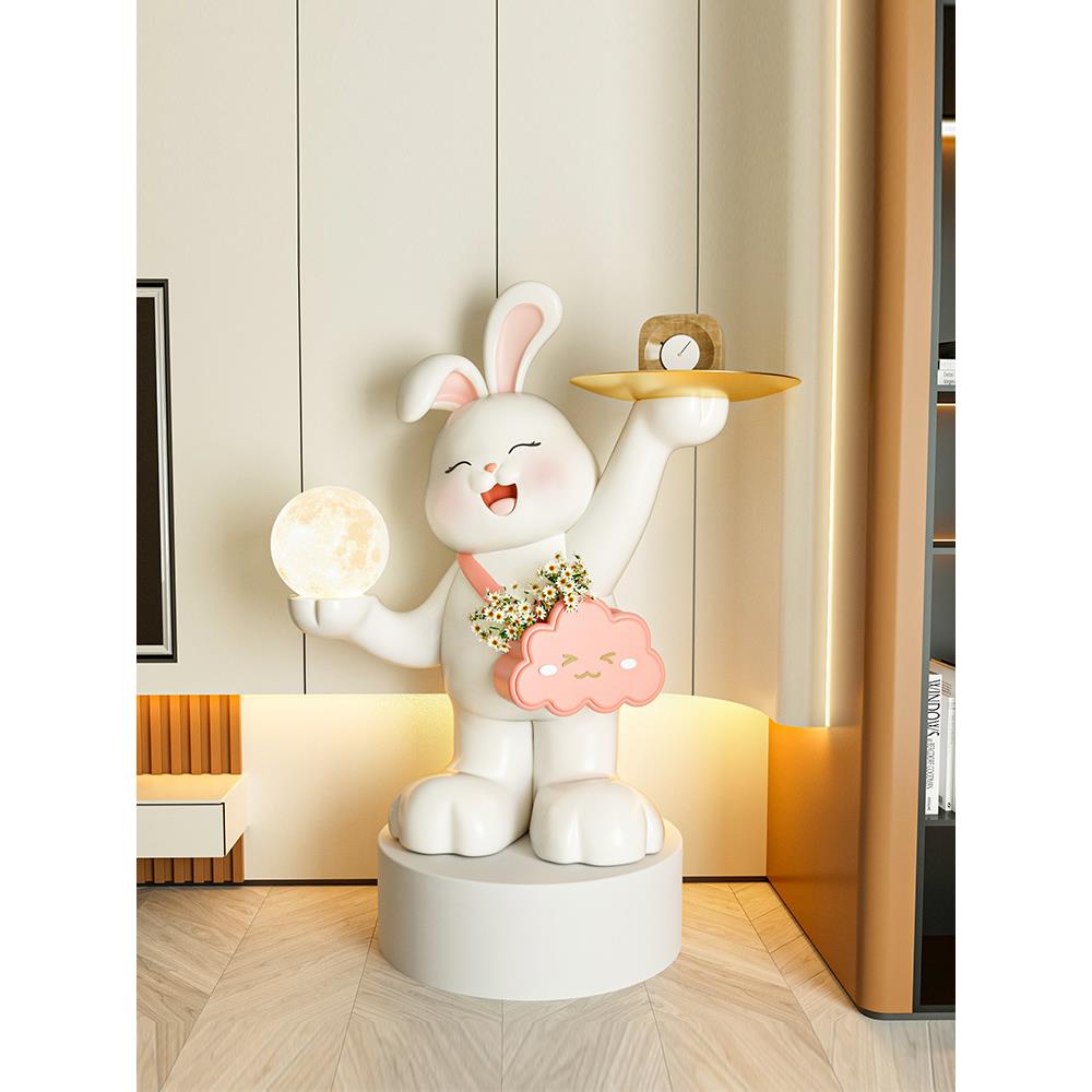 高档新款子存钱罐落地摆件大艺型客电视柜兔旁术装饰品乔迁厅新居