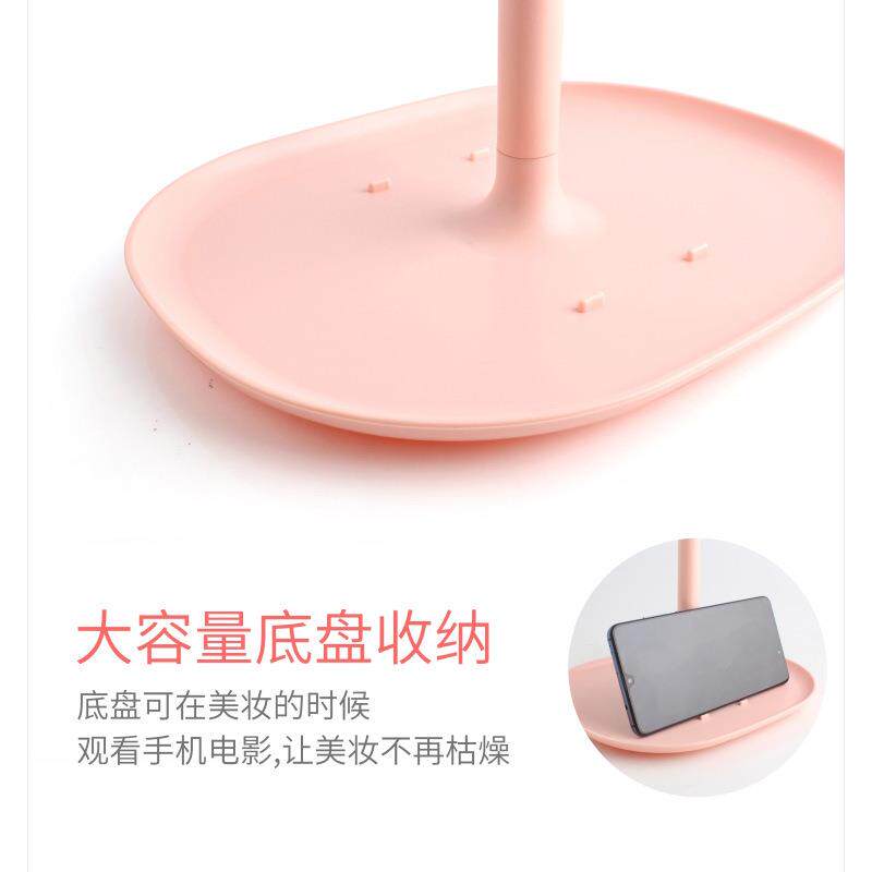 新款直销供应三色调光化妆镜 便携式旅行补光镜 可折叠台式补光化