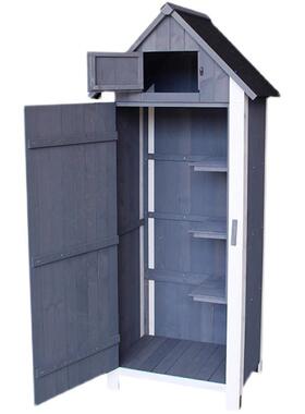 BK9K隆圣储物柜实木防雨超大花园工具房庭院阳台户外收纳柜置