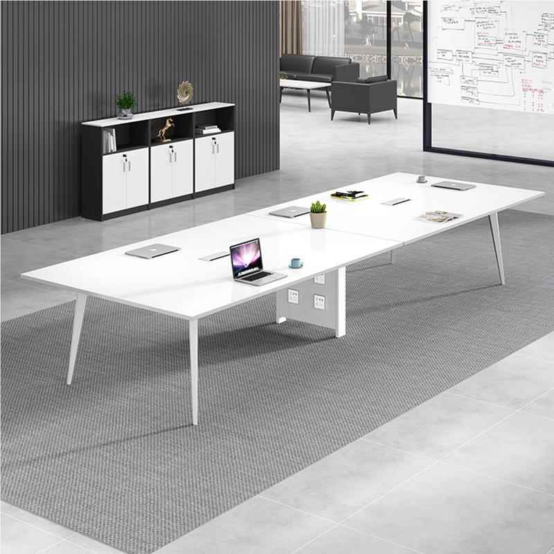 会小谈斜脚议桌长桌简约代办公型会议室洽桌现椅组合长条大桌子工