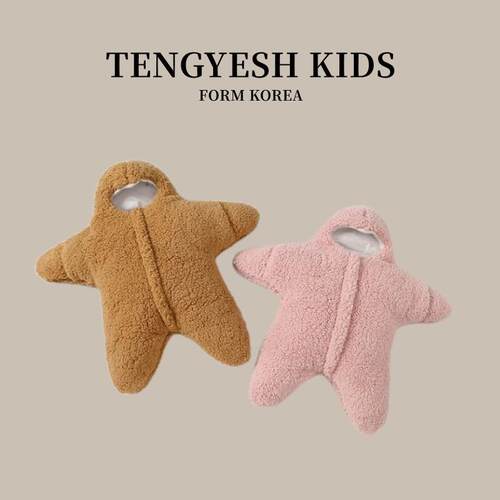 韩国TENGYESH婴儿海星睡袋加厚派大星抱被秋冬新生儿宝宝防踢包被