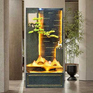 中式 饰 庭院假山流水生财喷泉水幕墙屏风循环水摆件客厅玄关造景装