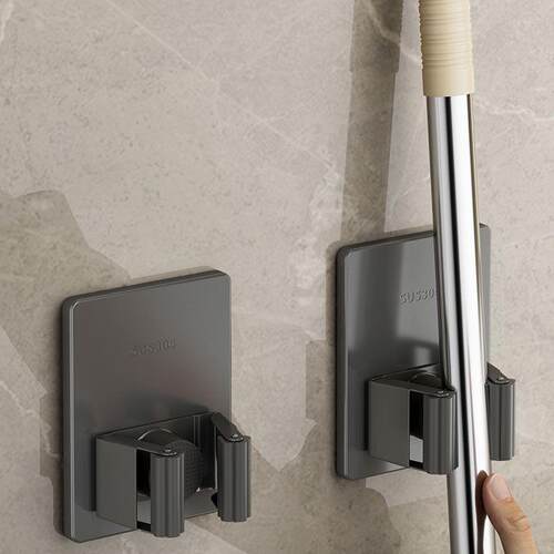 Mop and Broom Holder Wall-Mounted Fixing Clip with Strong Ad