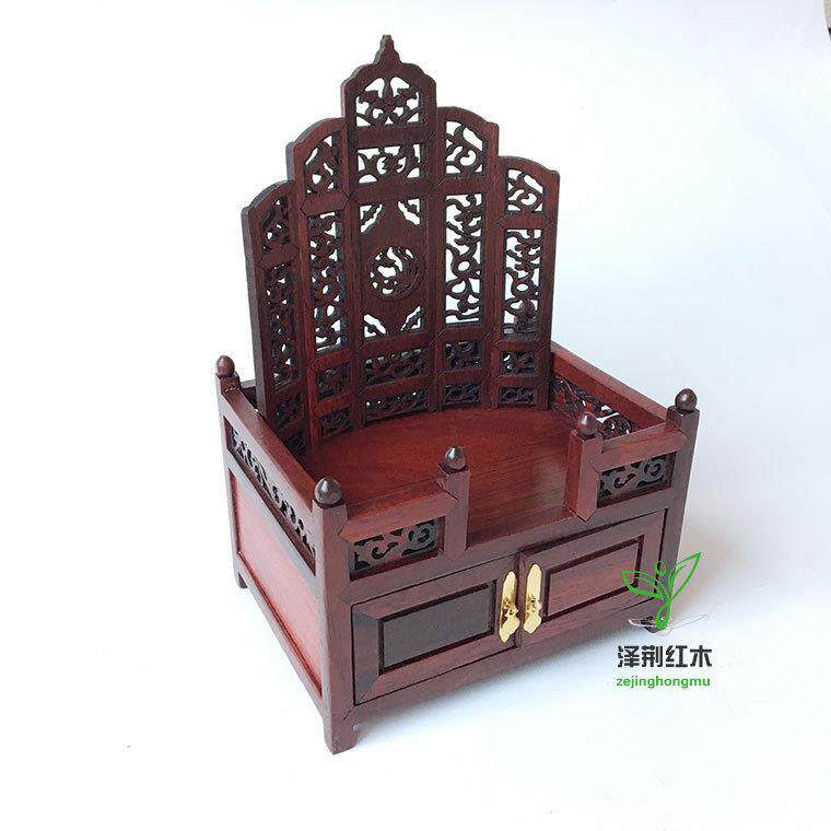 红实木雕工艺品中式仿古明清微缩微型家具模型红酸枝梳妆台小摆件
