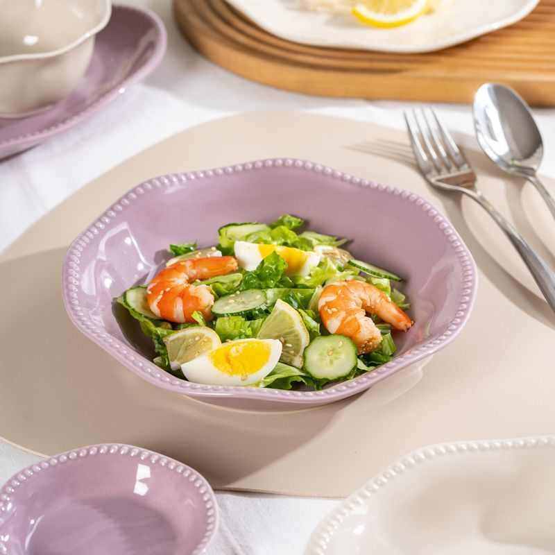 陶瓷餐具套装家用简约奶油风轻奢2024新款碗盘勺碗盘组合乔迁送礼,餐饮具,盘,淘宝优惠券,粉丝福利购,淘宝优惠卷