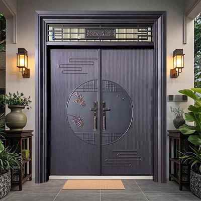 别墅大门双开 关铸铝门防盗门入户门四开 子母门农村自建房进户门