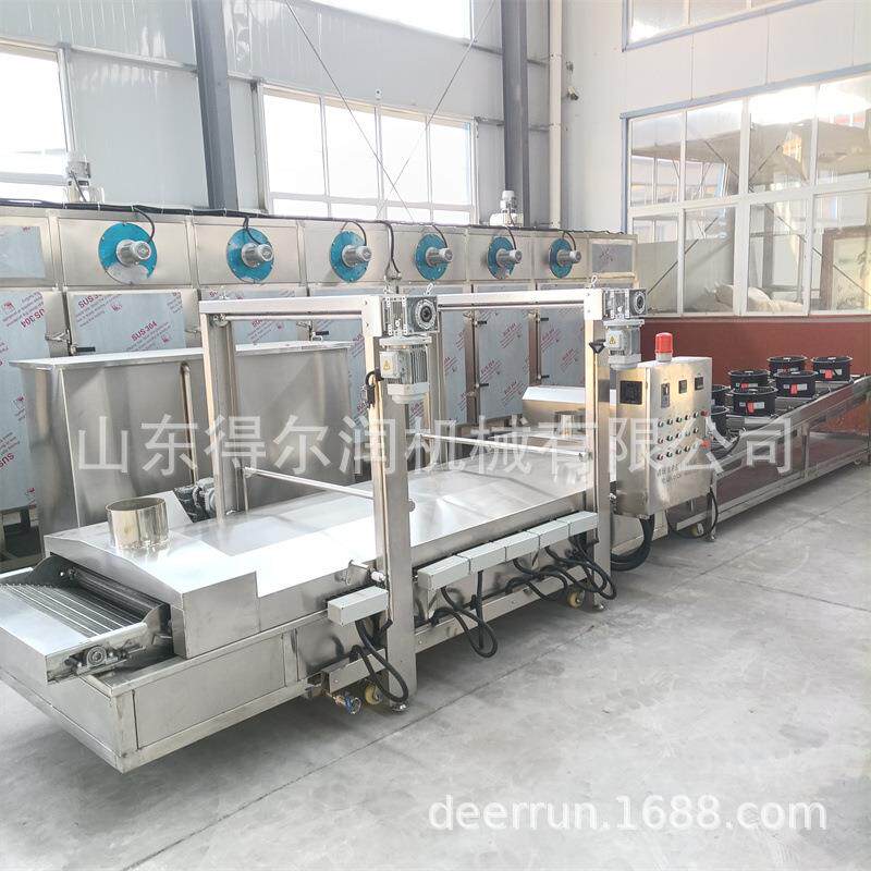 全自动兰花串油炸机 豆腐串油炸生产线 豆制品油炸加工设备厂家