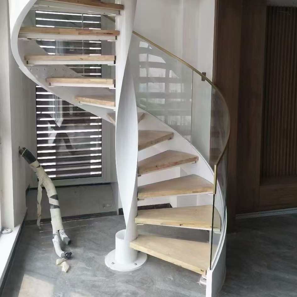 大型旋转楼梯定制酒店展厅商场室内外钢结构楼梯设计制作安装弧形