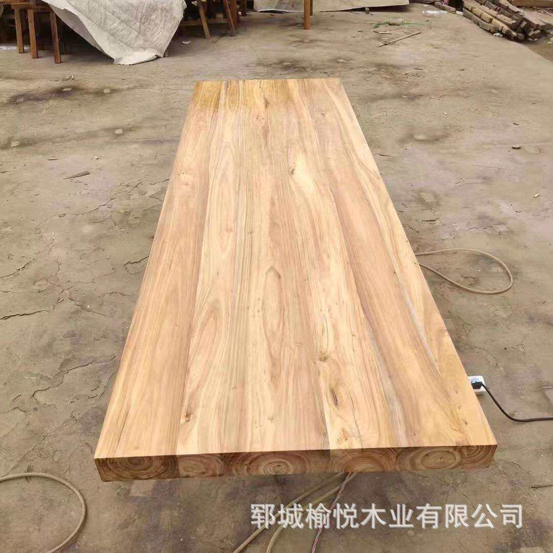 老榆木大面板桌做厚旧桌面老房梁料板餐桌飘窗SWE榆板书桌板旧木