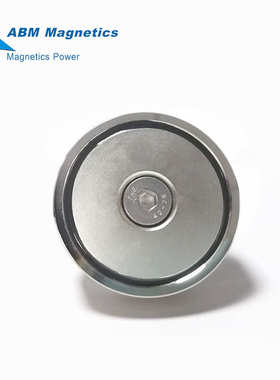 D75MM超强力打捞磁铁石 配不锈钢吊环 单面/双面挂钩 防摔防撞