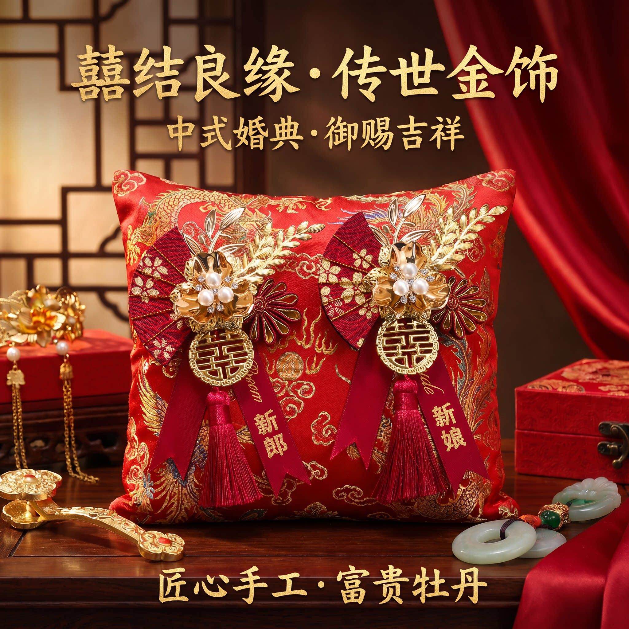胸花结婚用品伴郎伴娘全套家人高级精致婚礼佩戴扇子流苏别针襟花