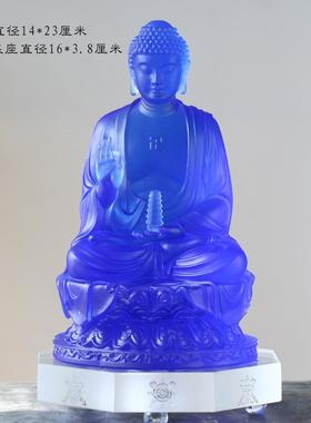 正品023-4厘米琉家璃师佛摆药件居家客厅佛堂用药师琉璃光如来像