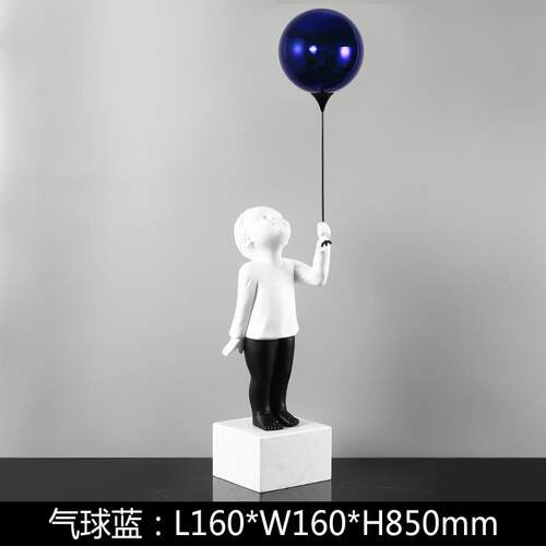 现代客厅电视柜红男孩奢摆件柜创意雕塑网轻家居饰品气球北欧玄关