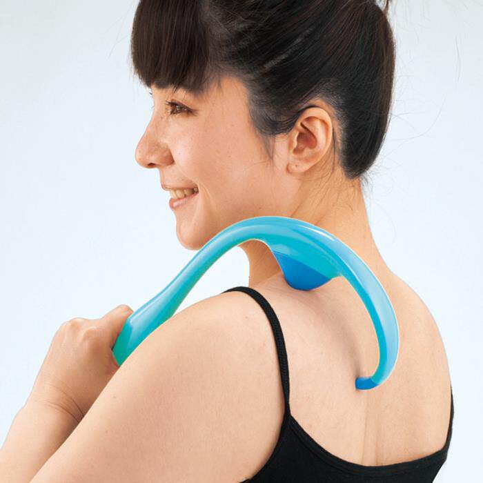 日本进口IMOTANI手动肩颈部按摩器手持式W型多功能背部手心指压棒
