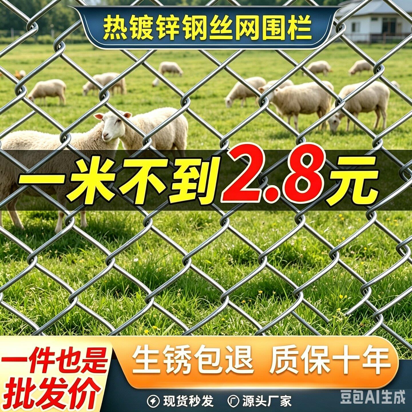 镀热锌丝网围栏钢户外圈地养殖鸡鸭拦猪马牛狗菜园果园鱼羊塘防护