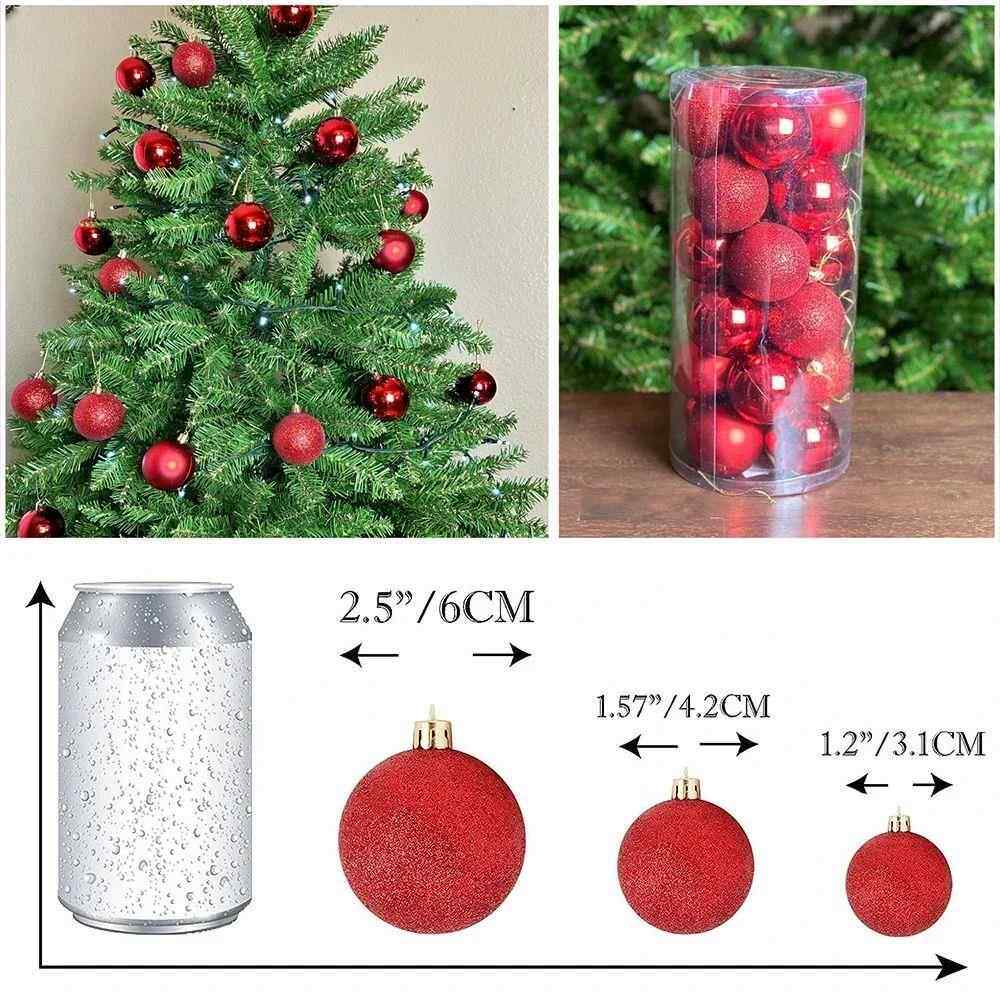 24Pcs Christmas Balls Ornaments for Xmas Tree Mini Shatterpr