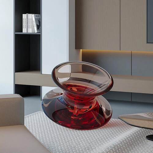 创意设计异形座椅透明树脂旋转陀螺不倒翁椅子别墅样板房懒人椅