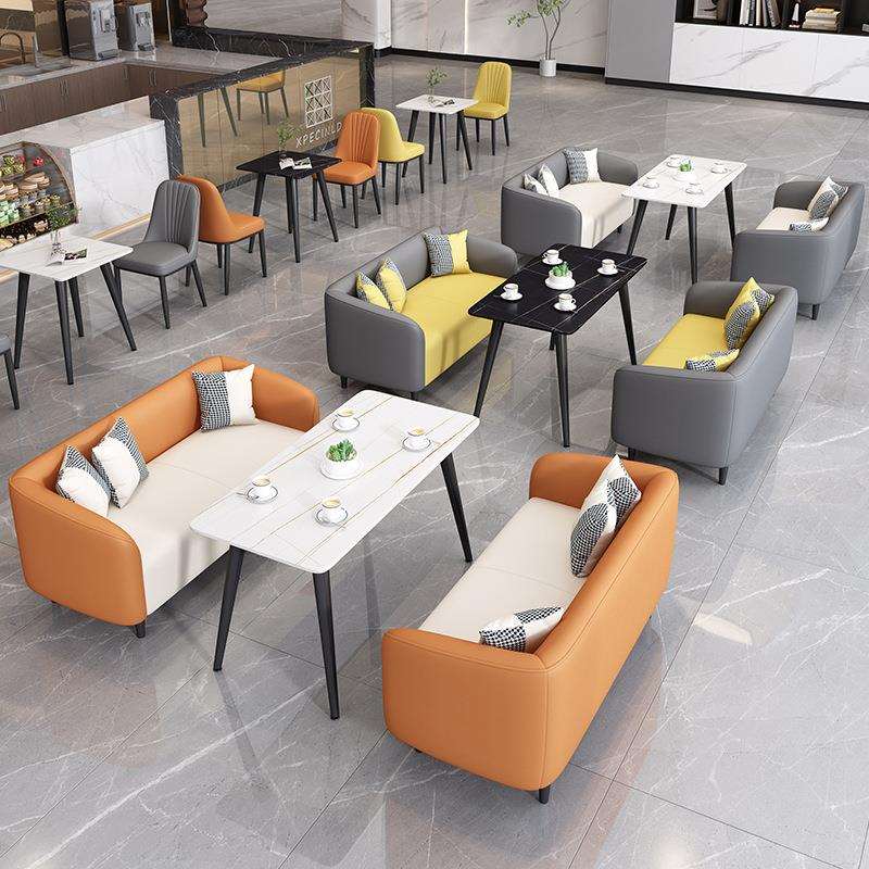 网红奶茶甜品咖啡店餐饮沙发休闲桌椅组合休息区洽谈接待茶楼卡座