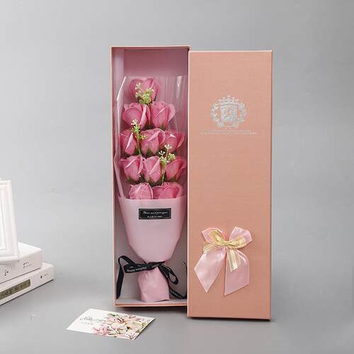 新年情人节创意礼品11朵玫瑰香皂花礼盒送男女友老婆花束生日礼物