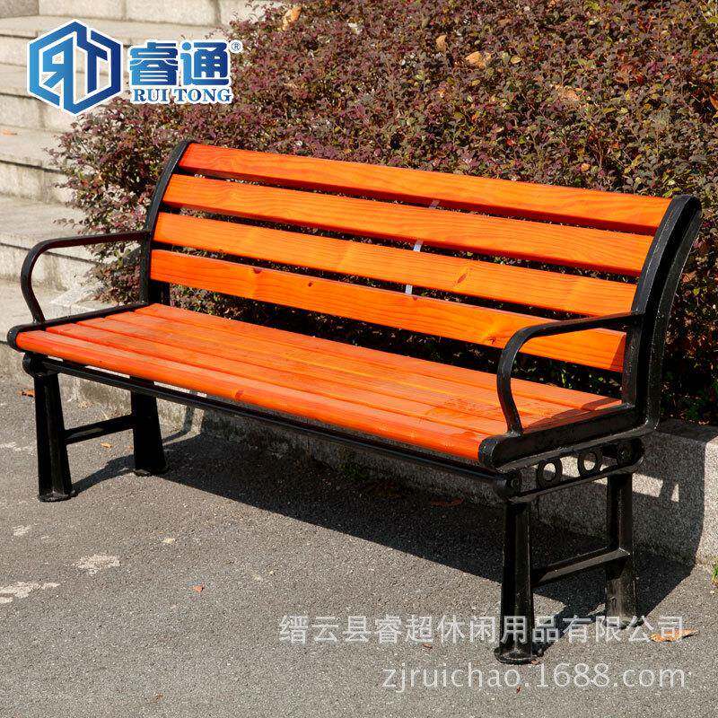 公园椅户外休闲园林椅铸铁防腐木长条排椅塑胶木座椅广场长椅子