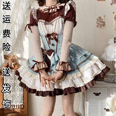 薄巧Lolita芙芙甜美可爱薄荷巧克力芭蕾风罗莉塔洋装日常lo裙