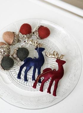 peacetime圣诞节装饰挂件装扮配饰桌摆工艺绒布圣诞鹿