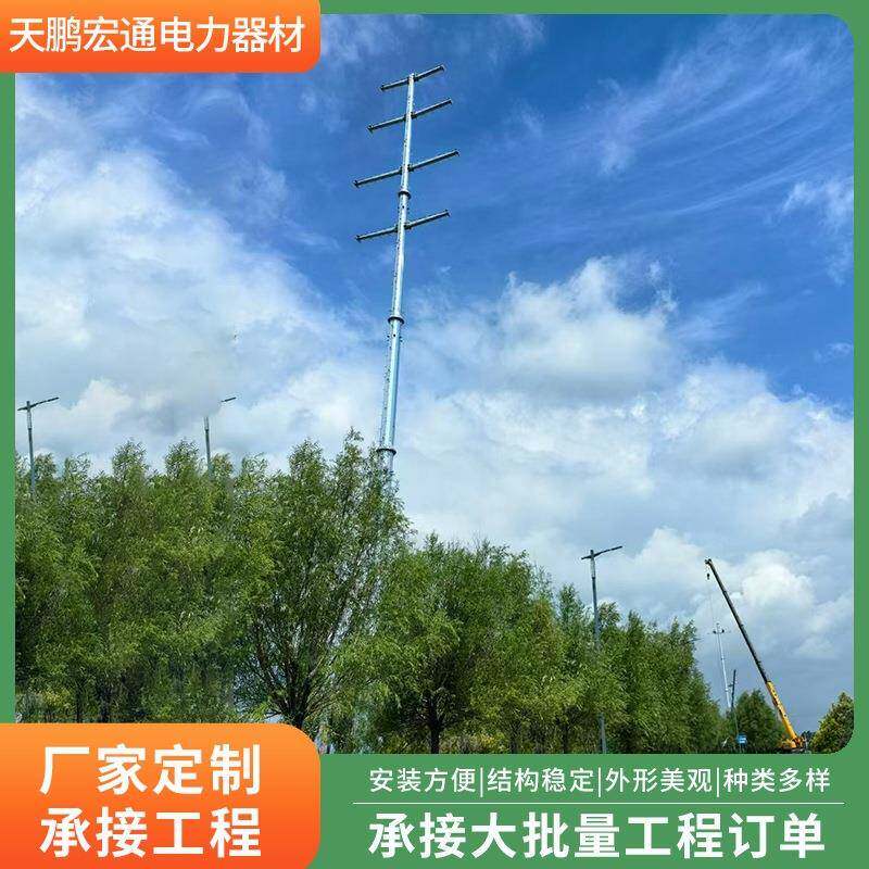 10千伏钢杆18米终端钢管杆钢管塔10kv双回路转角杆防腐防腐耐用
