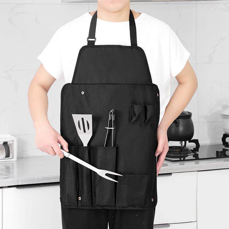 【淄博烧烤】围裙大管柄6件套烧烤工具穿戴工具袋不锈钢厨房工具