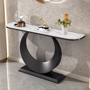 现代轻奢岩板玄关架桌创意简约走物廊景靠墙651玄关台置入户端台