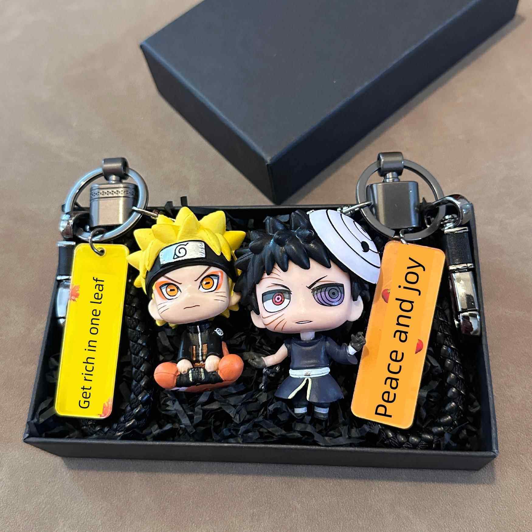 卡通可爱火影忍者钥匙扣挂件鸣人佐助卡卡西公仔汽车钥匙书包挂饰