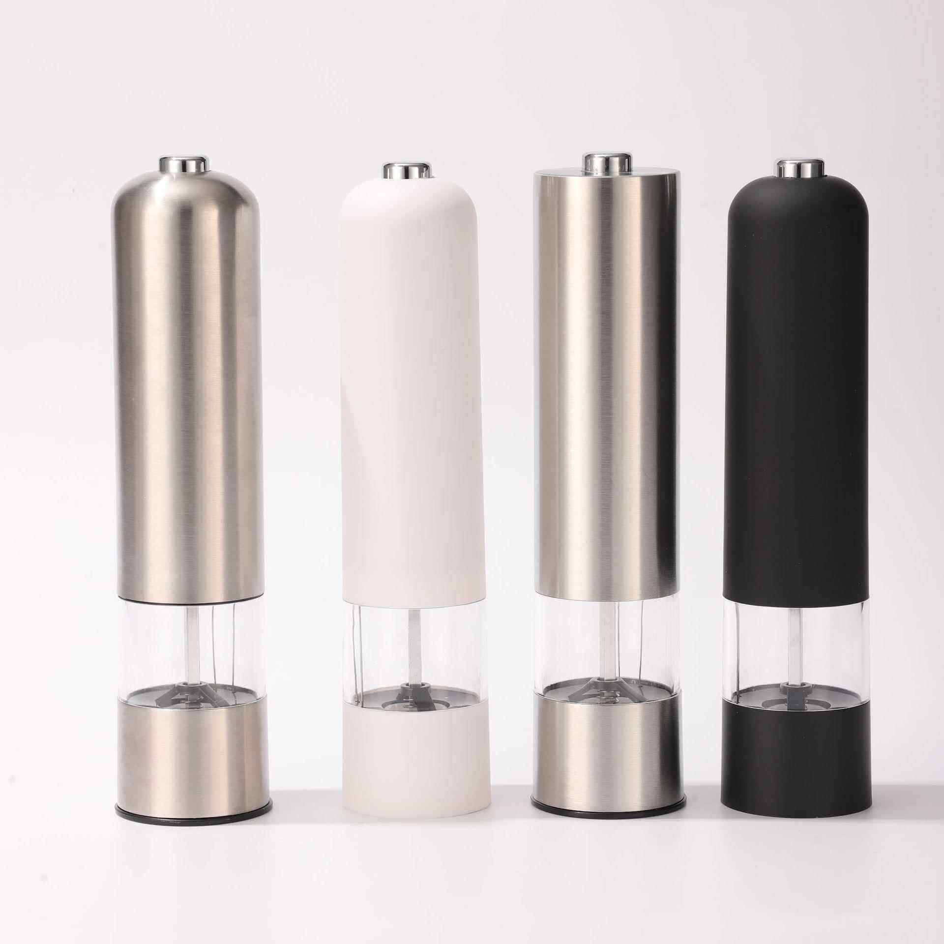 电动不锈钢胡椒研磨器烤调料罐黑胡椒研磨器电动小型研磨瓶