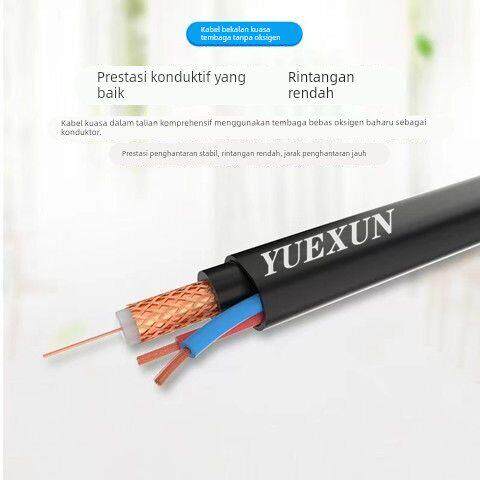 纯铜高清监控线带电源一体线75-5模拟监控视频综合线同轴电缆75-3