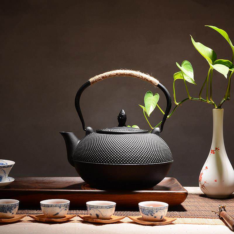 金京堂铸铁壶生铁壶煮茶壶烧水壶泡茶壶碳烤炉围炉黑晶炉用煮水壶