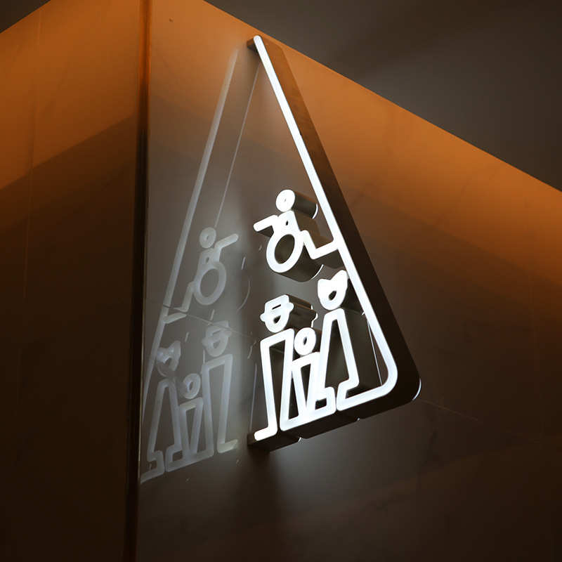 商场悬挂指示牌吊挂灯箱洗手间吊挂指向牌悬挂led灯箱发光字