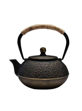 设计师严选样板间茶室新中式松针铸铁茶壶摆件售楼处书房软装饰品