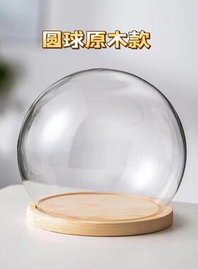 积木佛像桌面手办盒子展示盒永生花玻璃罩展示盒模型透明玫瑰花