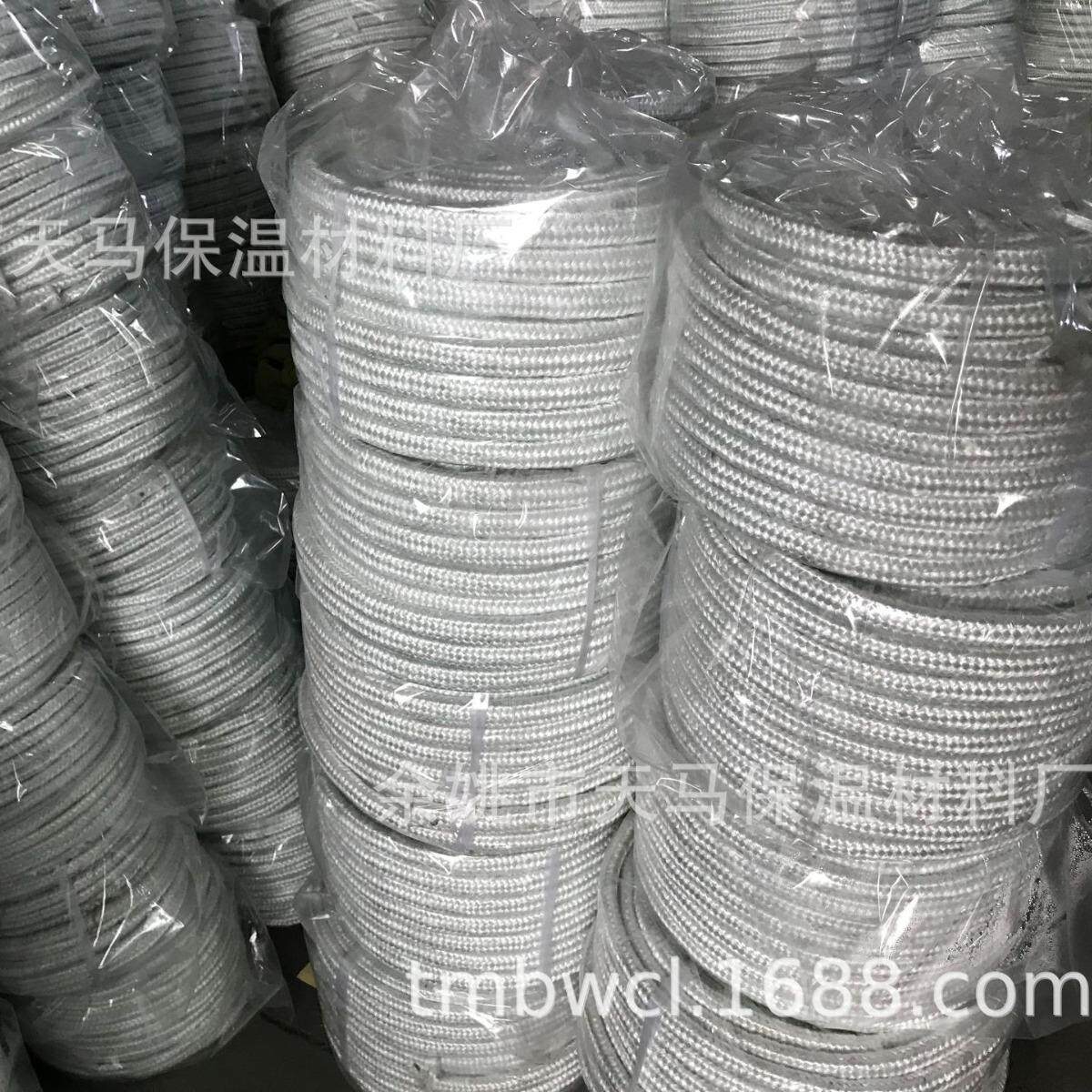 生产 12mm白色玻璃纤维绳 耐高温黑色 20mm玻纤编织圆绳 弹性捆扎