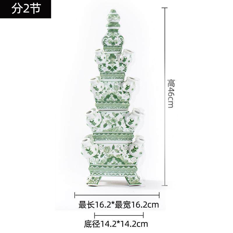 景德镇陶瓷宝塔高46厘米青花瓷陶瓷花瓶落地陶瓷摆件别墅陶瓷花瓶