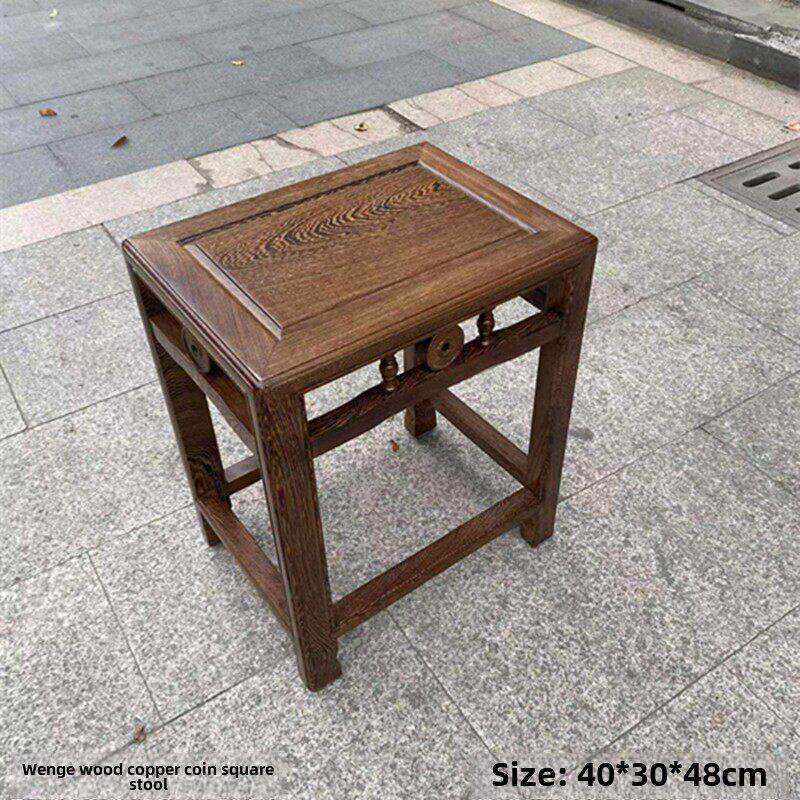 实木红木花梨木鸡翅木凳子方凳休闲凳餐凳铜钱方凳写字凳家用凳