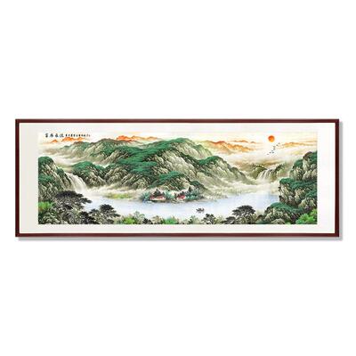《富水长流》客厅装饰画沙发背景壁画大幅山水国画新中式公室挂画