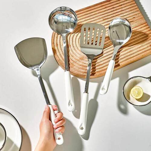 Silicone spatula, stir-frying pan, slotted spoon kitchen set