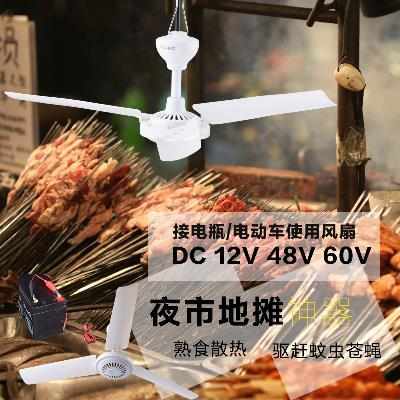 12V24V伏36V48V到60V72V电瓶摩托车船电动三轮车直流电风扇充电扇