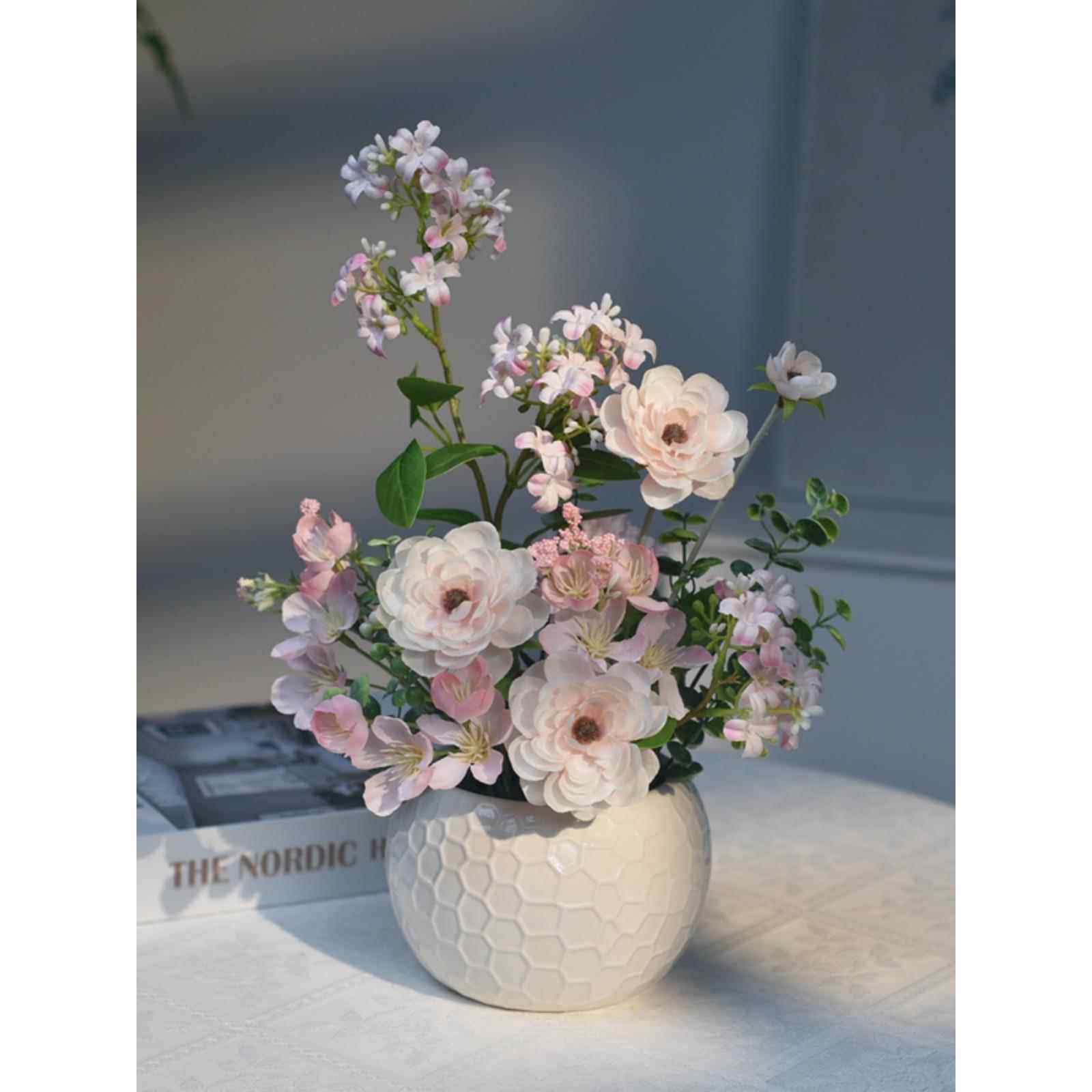 《粉黛》小清新粉色假花彷真花客厅家居摆设餐桌装饰插花艺摆件