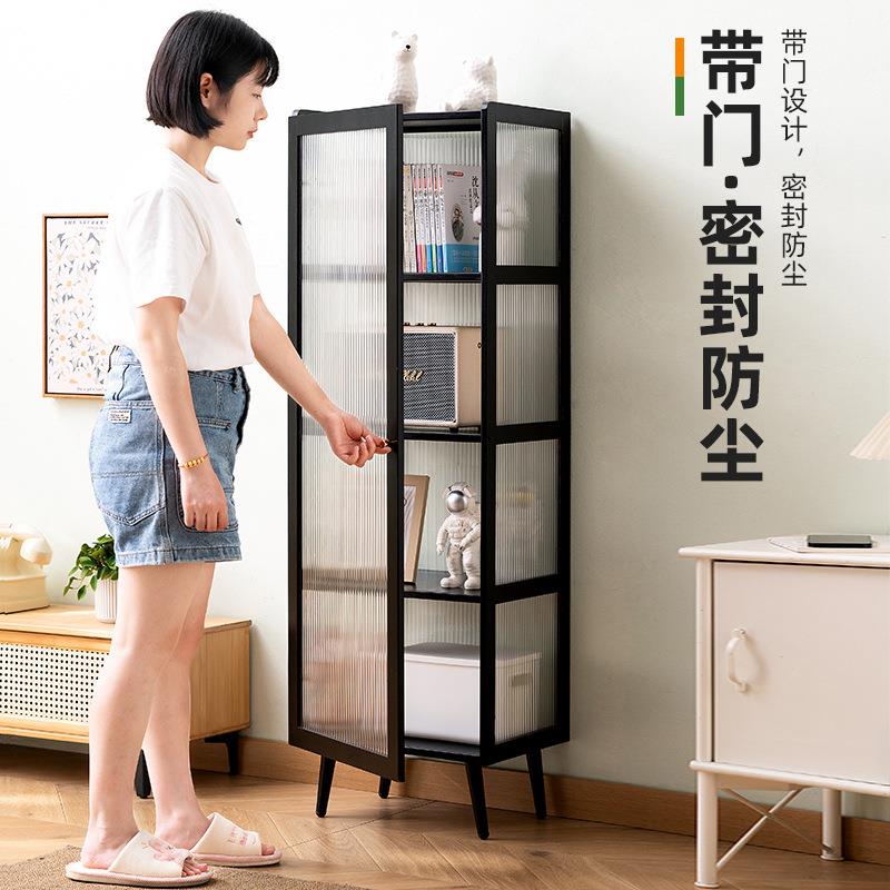 家庭收纳柜子储物柜置物柜多层带柜门卧室家用落地置物架书架书柜