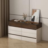 实梳约妆台斗柜一体卧化妆木桌家用室简翻盖式 妆台758收纳柜