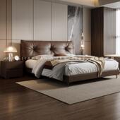 2.2米婚床 意式 极简真皮床高端大气主卧轻奢床现代简约2025新款